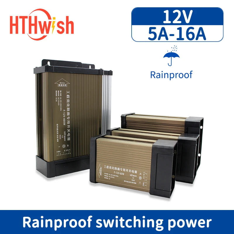 

Lighting Transformers 12 volt power supply 220V To 12V 24V 5V AC DC Switching Power Rainproof Outdoor 60W 100W 200W 400W 500W