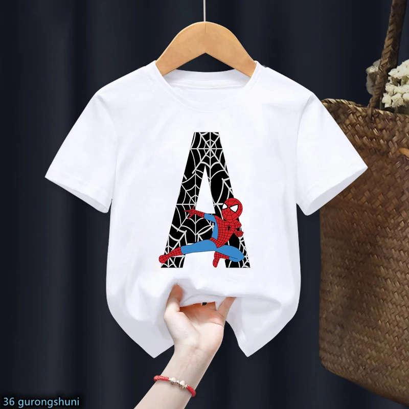 New Movie Kawaii Letter A B C-Z Spider Boy T Shirt Kids Gift Cartoon Anime Clothes Baby Girls Boys Unisex Tshirt Harajuku Top
New Movie Kawaii Letter A B C-Z Spider Boy T Shirt Kids Gift Cartoon Anime Clothes Baby Girls Boys Unisex Tshirt Harajuku Top