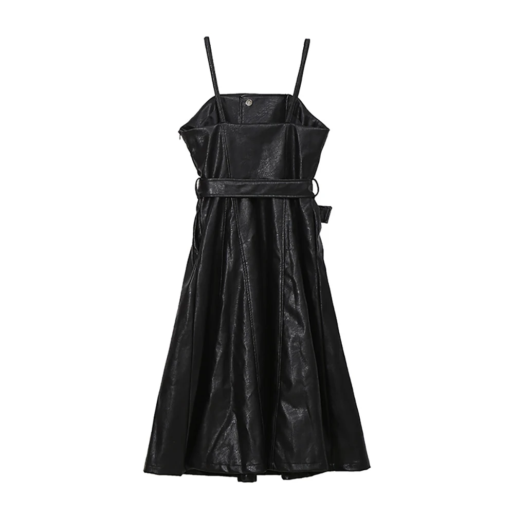 YUANYUANJYCO Autumn Spring Women Mid-Calf Length Casual PU Dress LLYQ70 Belt Spaghetti Strap Artificial Leather Long Clothes
YUANYUANJYCO Autumn Spring Women Mid-Calf Length Casual PU Dress LLYQ70 Belt Spaghetti Strap Artificial Leather Long Clothes