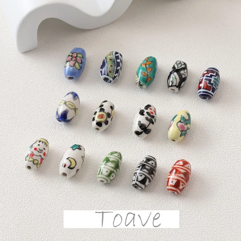 Olive-shaped oval retro hand-painted ceramic beads diy beaded hand-made materials necklace earrings material accessories
Olive-shaped oval retro hand-painted ceramic beads diy beaded hand-made materials necklace earrings material accessories