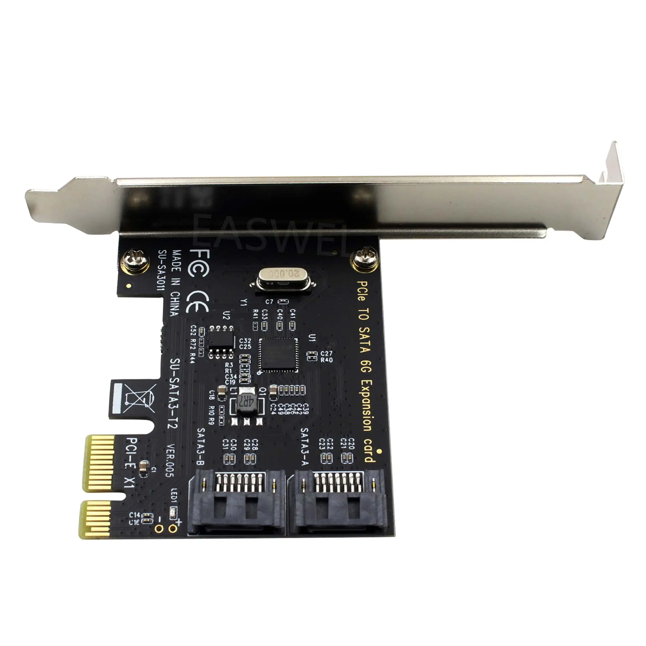 PCIE Pci-e к SATA 3 0 внутренний 6 Гбит/с 2-портовый адаптер контроллера расширения |