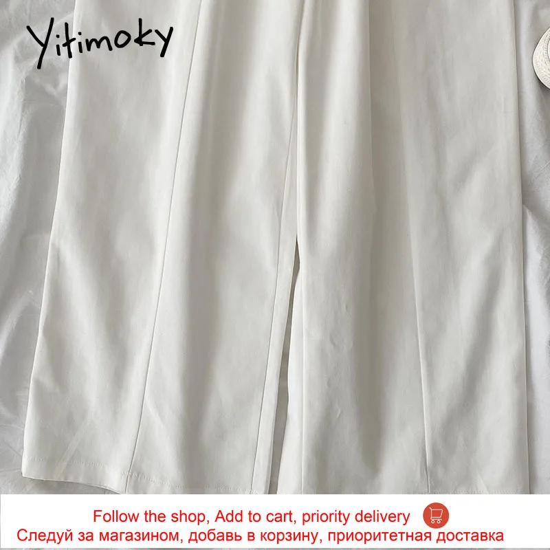 Yitimoky Solid White Women Pants High Waist Loose Wide Leg Pants Folds New Casual Elastic Long Sweatpants Summer 2021 Fashion
Yitimoky Solid White Women Pants High Waist Loose Wide Leg Pants Folds New Casual Elastic Long Sweatpants Summer 2021 Fashion
