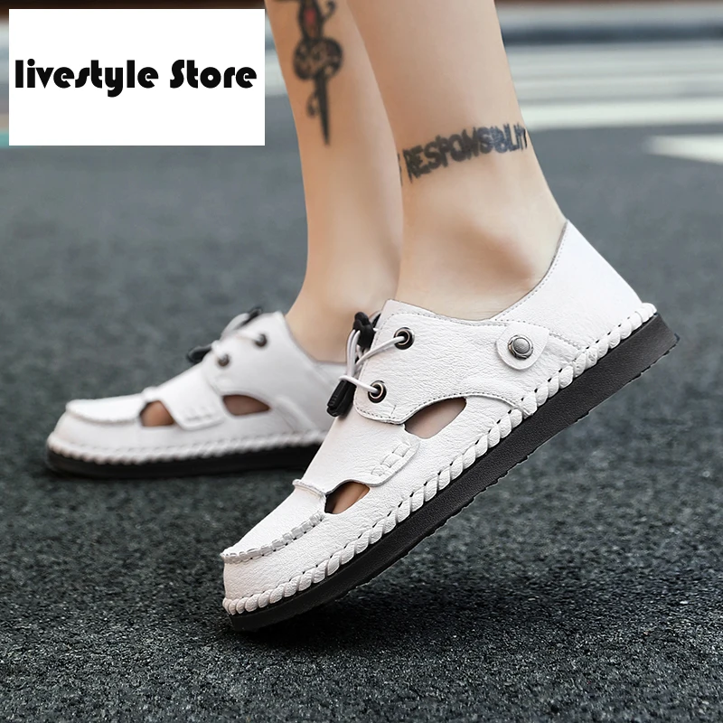 New Leather Mens Sandals Summer Beach Sandalias Hombre Sandles Male Outdoor Sandals Sandale Homme Cuir Open Shoes Big Size 39-48
New Leather Mens Sandals Summer Beach Sandalias Hombre Sandles Male Outdoor Sandals Sandale Homme Cuir Open Shoes Big Size 39-48