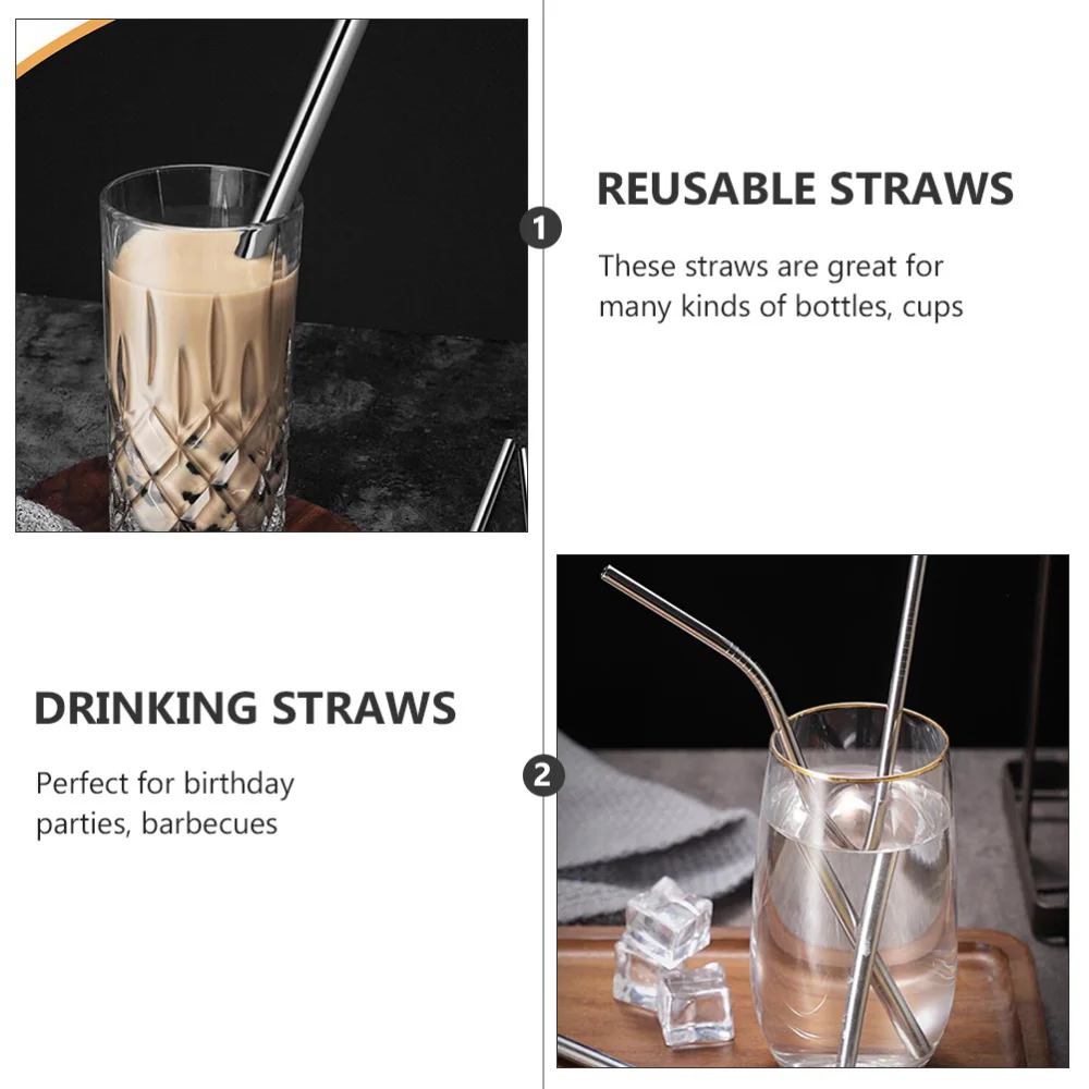 1 Set Stainless Steel Beverage Drinking Straws Reusable Drinking Straws
1 Set Stainless Steel Beverage Drinking Straws Reusable Drinking Straws