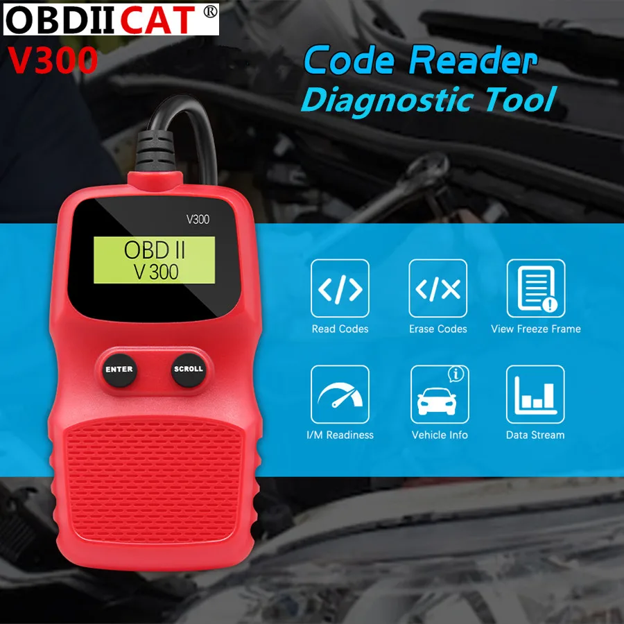 

10 PCS Code Readers ELM327 V300 OBD2 OBDII Car Auto Diagnostic Tool Interface Scanner Check Engine Fault Diagnostic Scan Tools