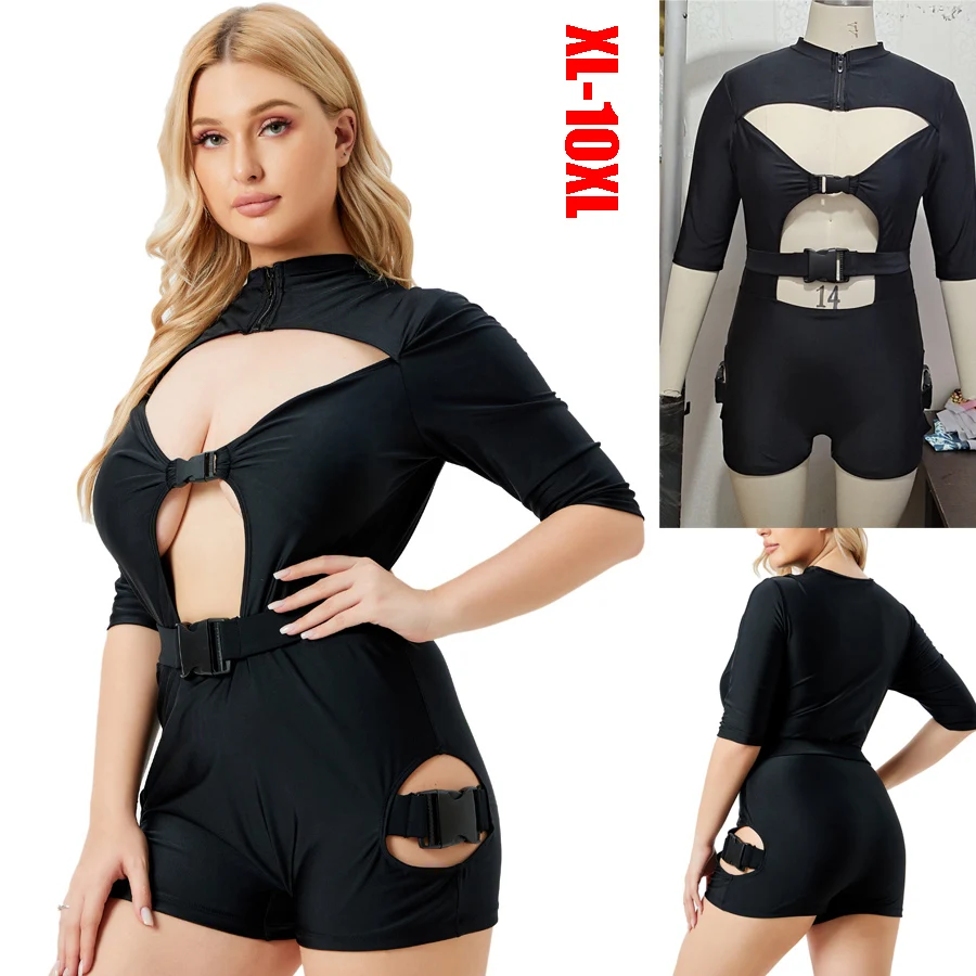 XL-10XL Sexy Solid Women's Swimwear Swimsuit One Piece Long Sleeves Monokini Black Bodycon Bodysuit Beachwear
XL-10XL Sexy Solid Women's Swimwear Swimsuit One Piece Long Sleeves Monokini Black Bodycon Bodysuit Beachwear