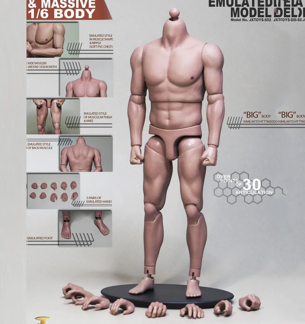 JXtoys JX-01 JXS01 S02 S03 1/6 Scale Male Asian Strong Muscle Body Narrow Shoulder Accessories For 12'' Male Soldier Body Model
JXtoys JX-01 JXS01 S02 S03 1/6 Scale Male Asian Strong Muscle Body Narrow Shoulder Accessories For 12'' Male Soldier Body Model