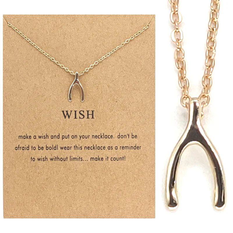 Hot Sale Korean Version Simple Wishbone Necklace Cross Border Wish Card Temperament Versatile Female Clavicle Chain
Hot Sale Korean Version Simple Wishbone Necklace Cross Border Wish Card Temperament Versatile Female Clavicle Chain