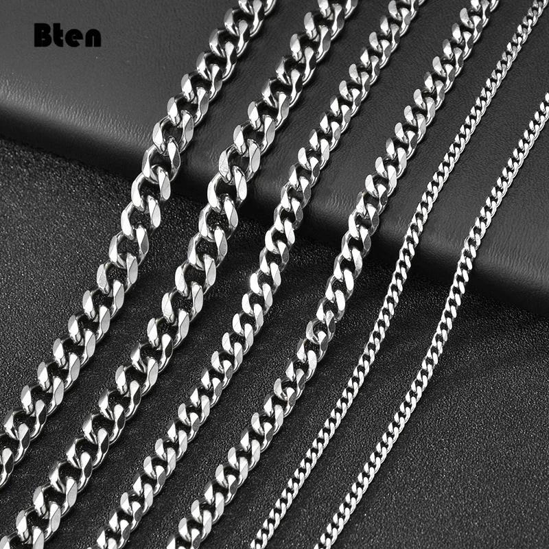 3mm 7mm Wide Stainless Steel Chain Cuban Link Chains Chokers Necklace For Mens Jewelry Silver Plated Solid Metal Fashion Jewelry
3mm 7mm Wide Stainless Steel Chain Cuban Link Chains Chokers Necklace For Mens Jewelry Silver Plated Solid Metal Fashion Jewelry