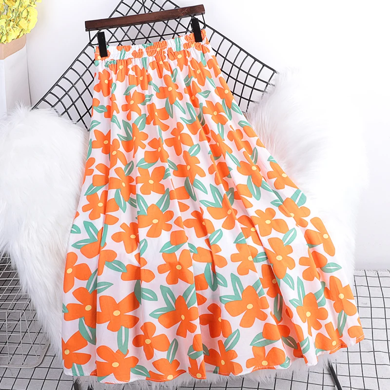 Summer new style high waist slimming fashion printing casual all-match A-line big swing cotton and linen fabric mid-length skirt
Summer new style high waist slimming fashion printing casual all-match A-line big swing cotton and linen fabric mid-length skirt