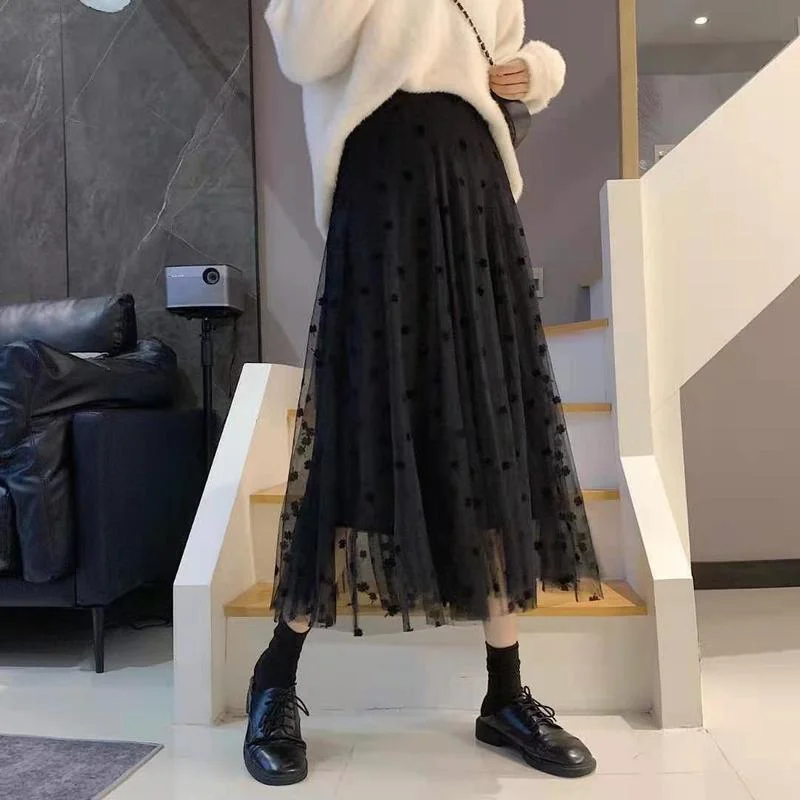 New Mesh Long Skirts Women Lining Party Birthday High Elastic Waist Black Beige Spring Fall Midi Skirt Layered Graceful Clothing
New Mesh Long Skirts Women Lining Party Birthday High Elastic Waist Black Beige Spring Fall Midi Skirt Layered Graceful Clothing