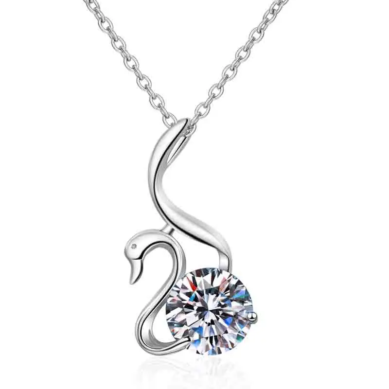 DUQ Color D Pass Diamond Test 2ct Excellent Moissanite Swan Shaped Pendant Necklace 925 Silver Cute Bird Moissanite Chain
DUQ Color D Pass Diamond Test 2ct Excellent Moissanite Swan Shaped Pendant Necklace 925 Silver Cute Bird Moissanite Chain