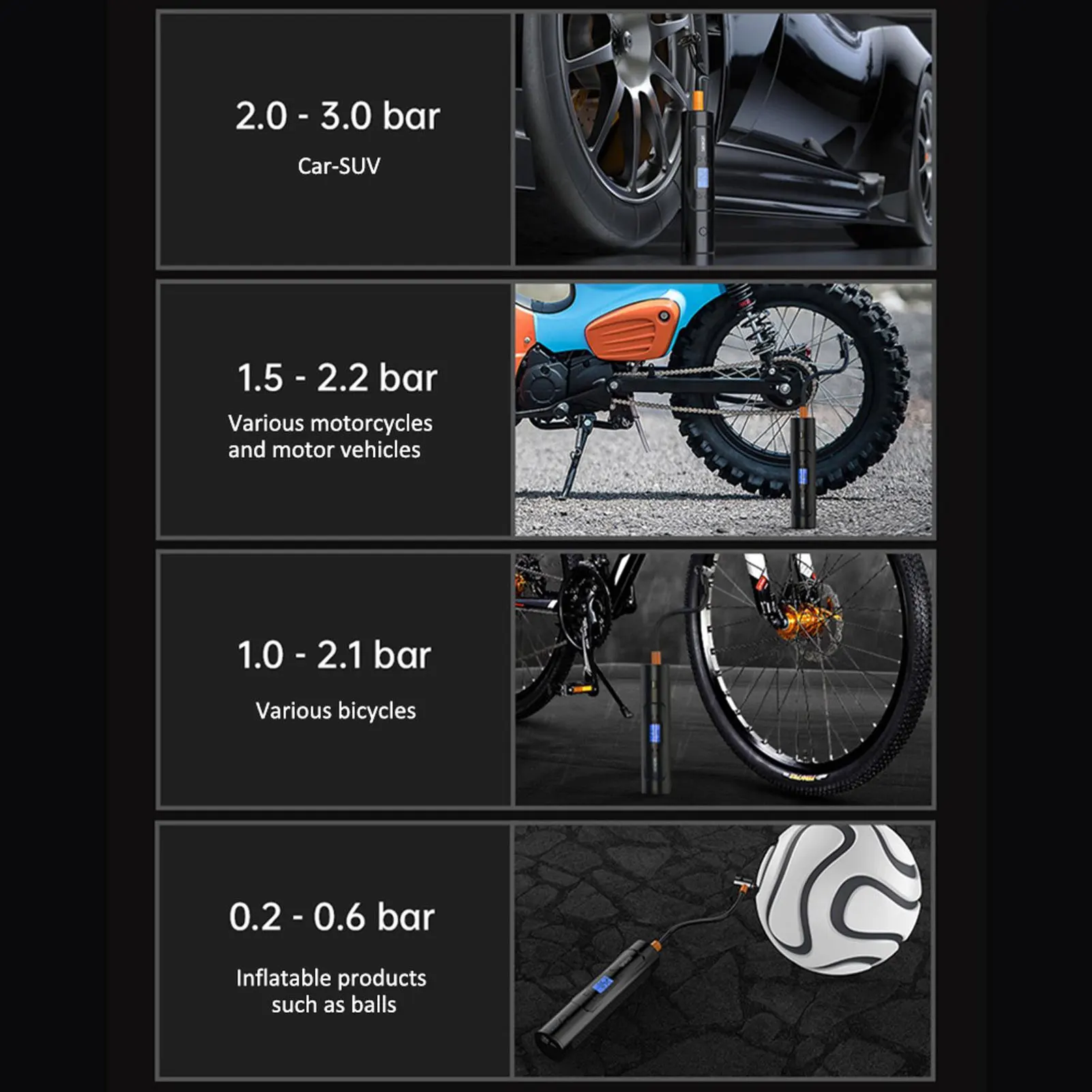 Intelligent Digital Display Wireless Air Pump Electric Car Pump 150 PSI Tire Inflator with LCD Display for Bike Accessories
Intelligent Digital Display Wireless Air Pump Electric Car Pump 150 PSI Tire Inflator with LCD Display for Bike Accessories