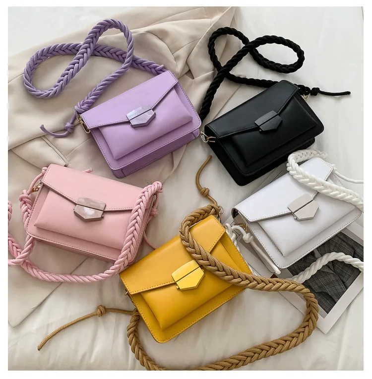 PU Leather Shoulder Bag Women Girls Small Crossbody Bags Fashion Solid Color Braided Strap Handbag
PU Leather Shoulder Bag Women Girls Small Crossbody Bags Fashion Solid Color Braided Strap Handbag