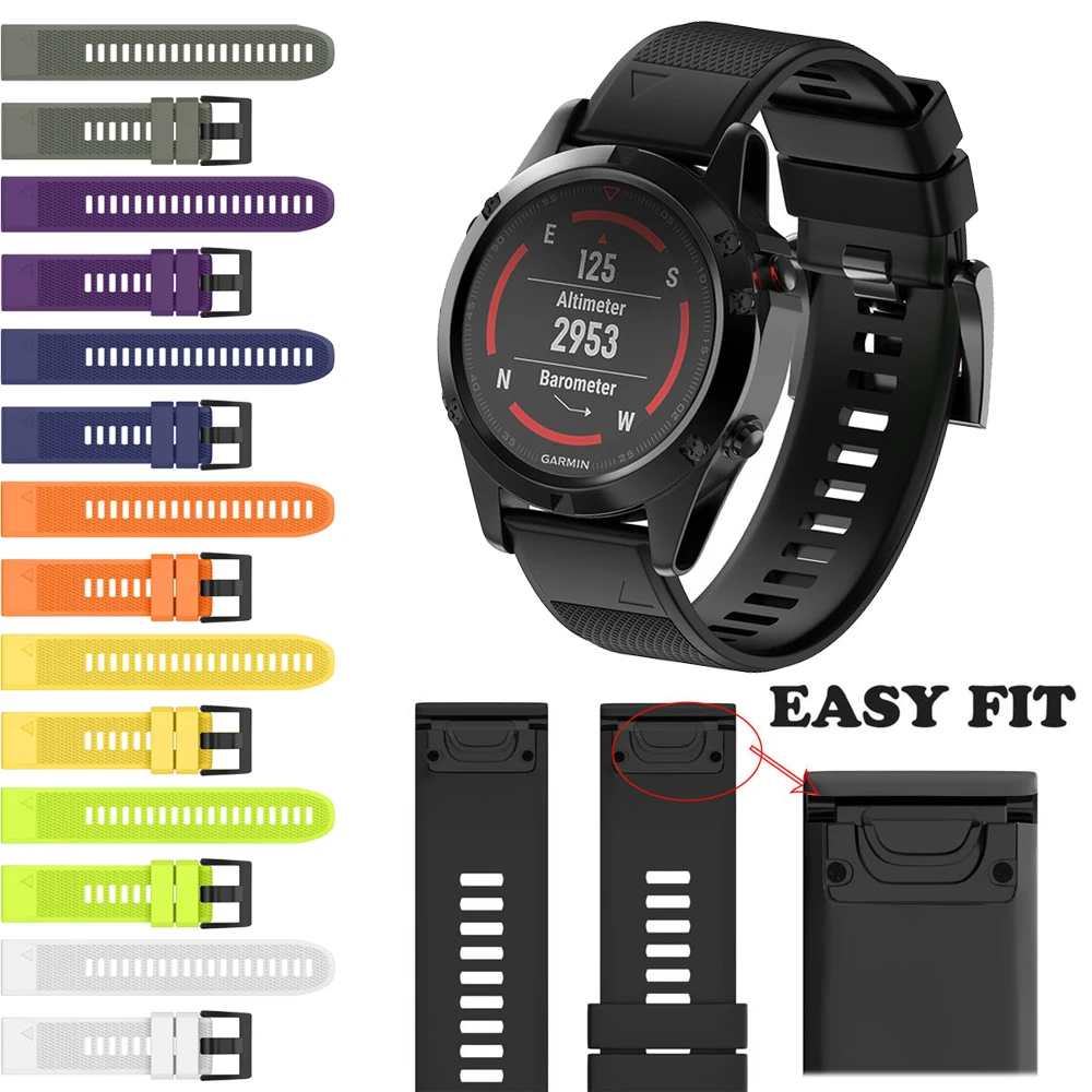 26, 22, 20 мм, ремешок для наручных часов Garmin Fenix 5X 5 5S плюс 3 3HR 6 6S 6X Pro MK1 smart watch для часов, быстросъемный силиконовый легко fit'
26, 22, 20 мм, ремешок для наручных часов Garmin Fenix 5X 5 5S плюс 3 3HR 6 6S 6X Pro MK1 smart watch для часов, быстросъемный силиконовый легко fit'