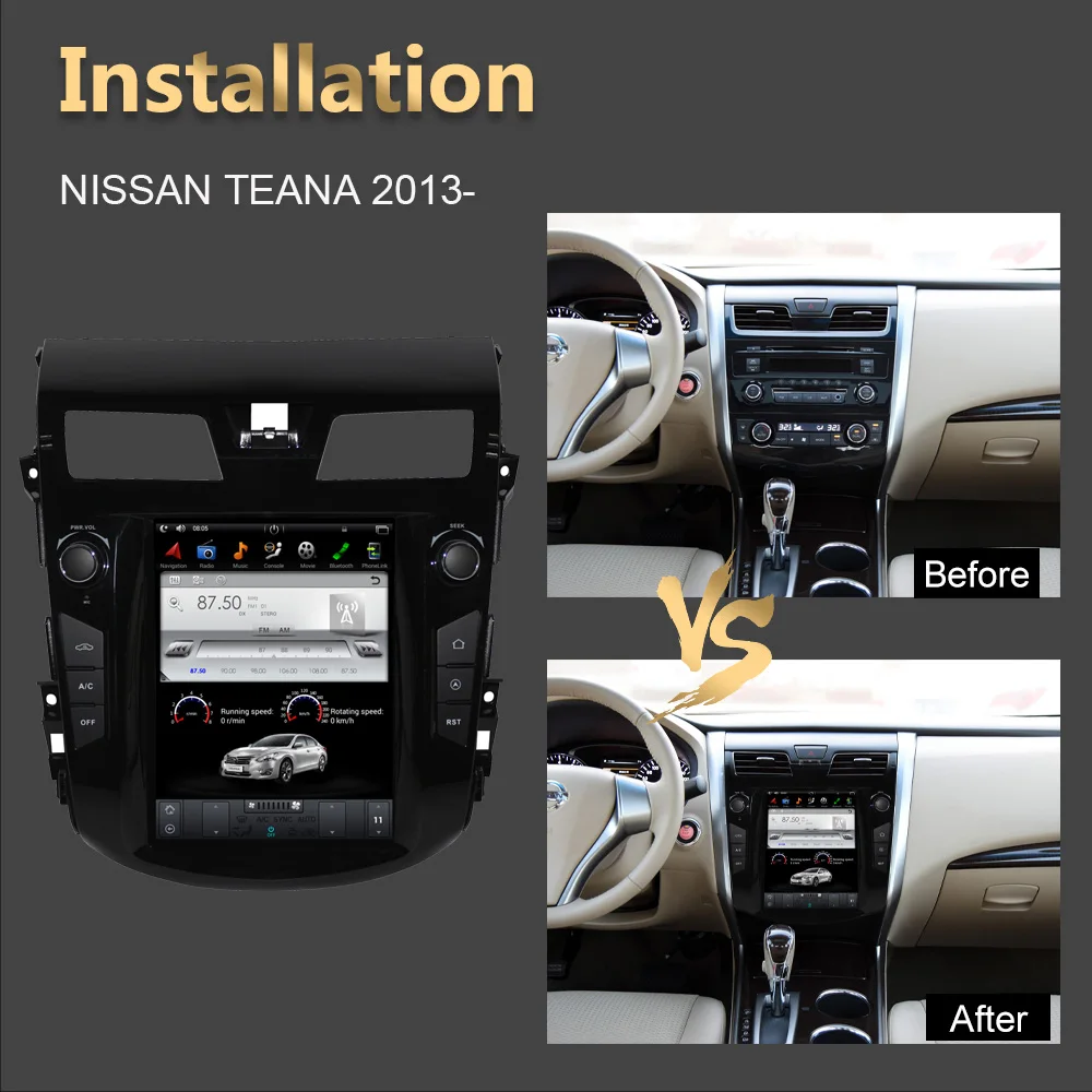 Автомобильная система Android 9 0 с GPS-навигацией в стиле Тесла для NISSAN TEANA 2013