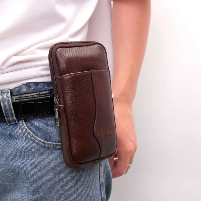 Fashion Brown Black Vintage Men's Wear Belt Mobile Phone Leather Leisure Cowhide Outdoor Waist Key Bag Thin Manufacturers
Fashion Brown Black Vintage Men's Wear Belt Mobile Phone Leather Leisure Cowhide Outdoor Waist Key Bag Thin Manufacturers
