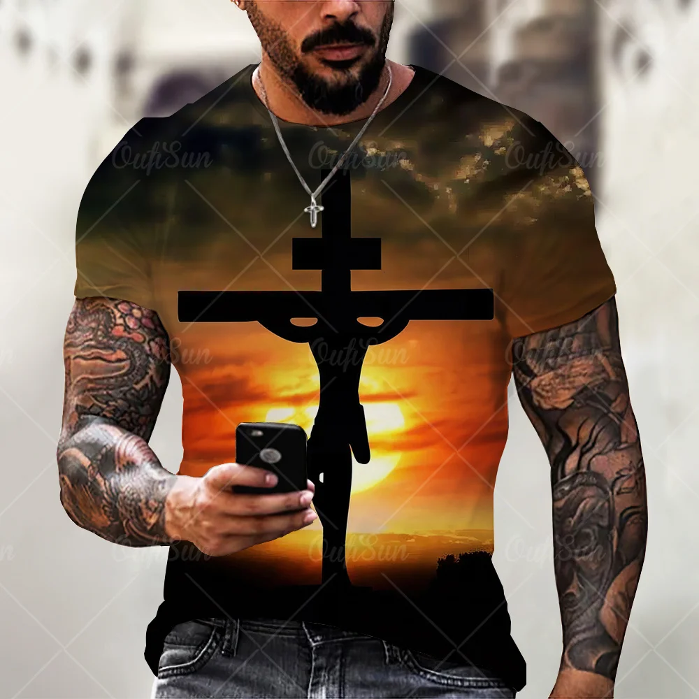 Summer Men T Shirt Classic Cross Print Short Sleeve Daily Tees Casual Oversize Male Street Wear Popular Unisex Couples Clothes
Summer Men T Shirt Classic Cross Print Short Sleeve Daily Tees Casual Oversize Male Street Wear Popular Unisex Couples Clothes