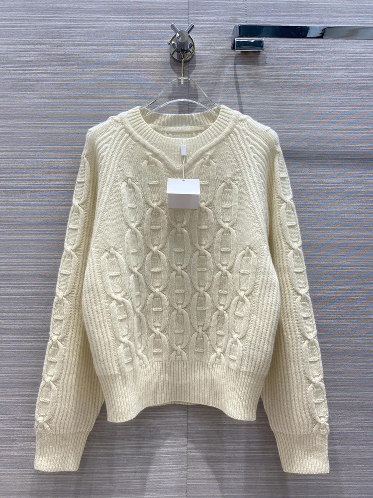 Luxury Brand 100% Cachemire Sweaters2020 Early Autumn Women New Elegant All-match Lock Ring Chain Jacquard Cashmere Sweater Tops
Luxury Brand 100% Cachemire Sweaters2020 Early Autumn Women New Elegant All-match Lock Ring Chain Jacquard Cashmere Sweater Tops