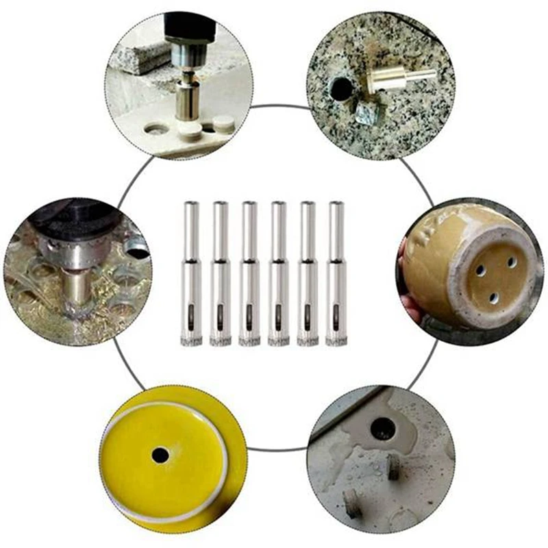 100Pcs Diamond Coated Drill Bit for 6 and 8 mm Diamond Pointed Hole Saw, for Ceramic Tiles, Glass, Kitchen Ceramics
100Pcs Diamond Coated Drill Bit for 6 and 8 mm Diamond Pointed Hole Saw, for Ceramic Tiles, Glass, Kitchen Ceramics