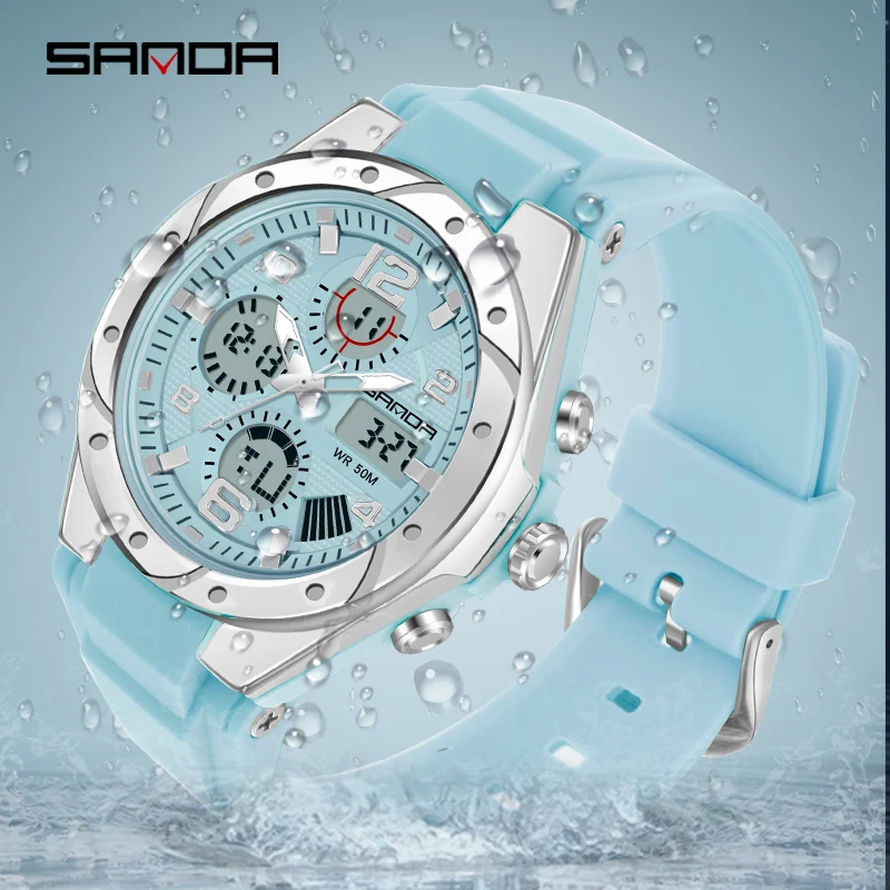 Fashion Ladies Dress Digital Watch Led Light Dual Time Electronic Wristwatches Women's Watches Top Brand SANDA Clock Hour 2021
Fashion Ladies Dress Digital Watch Led Light Dual Time Electronic Wristwatches Women's Watches Top Brand SANDA Clock Hour 2021