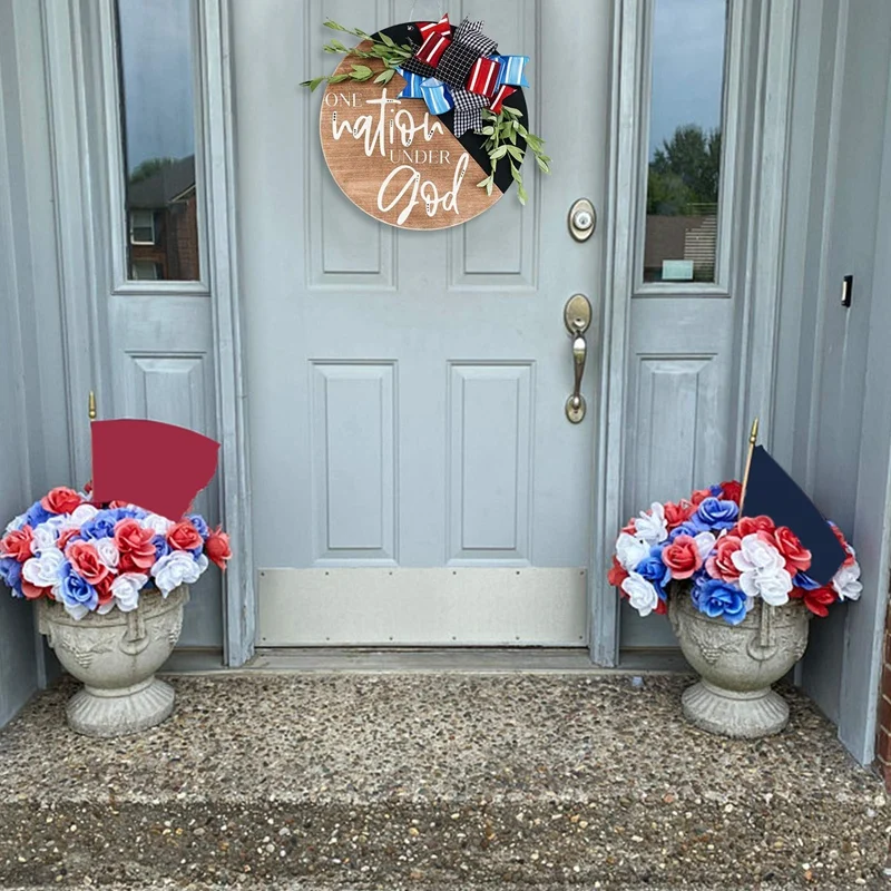 One Nation Under God Front Door Hanger Wooden Independence Day Welcome Door Hanging Vertical Sign for Front Porch Decor
One Nation Under God Front Door Hanger Wooden Independence Day Welcome Door Hanging Vertical Sign for Front Porch Decor