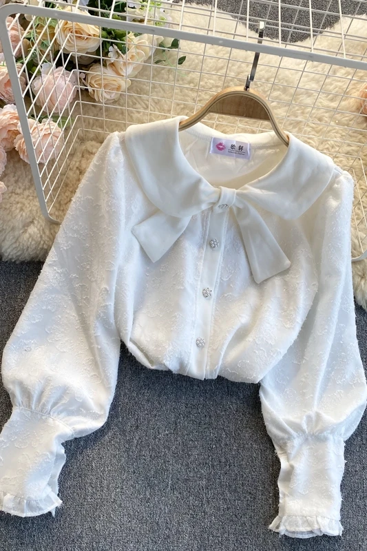 Girl's Shirt Women's Design Doll Collar Blouse Lantern Long Sleeve Blusas Puff Sleeve Loose Top White Shirt
Girl's Shirt Women's Design Doll Collar Blouse Lantern Long Sleeve Blusas Puff Sleeve Loose Top White Shirt