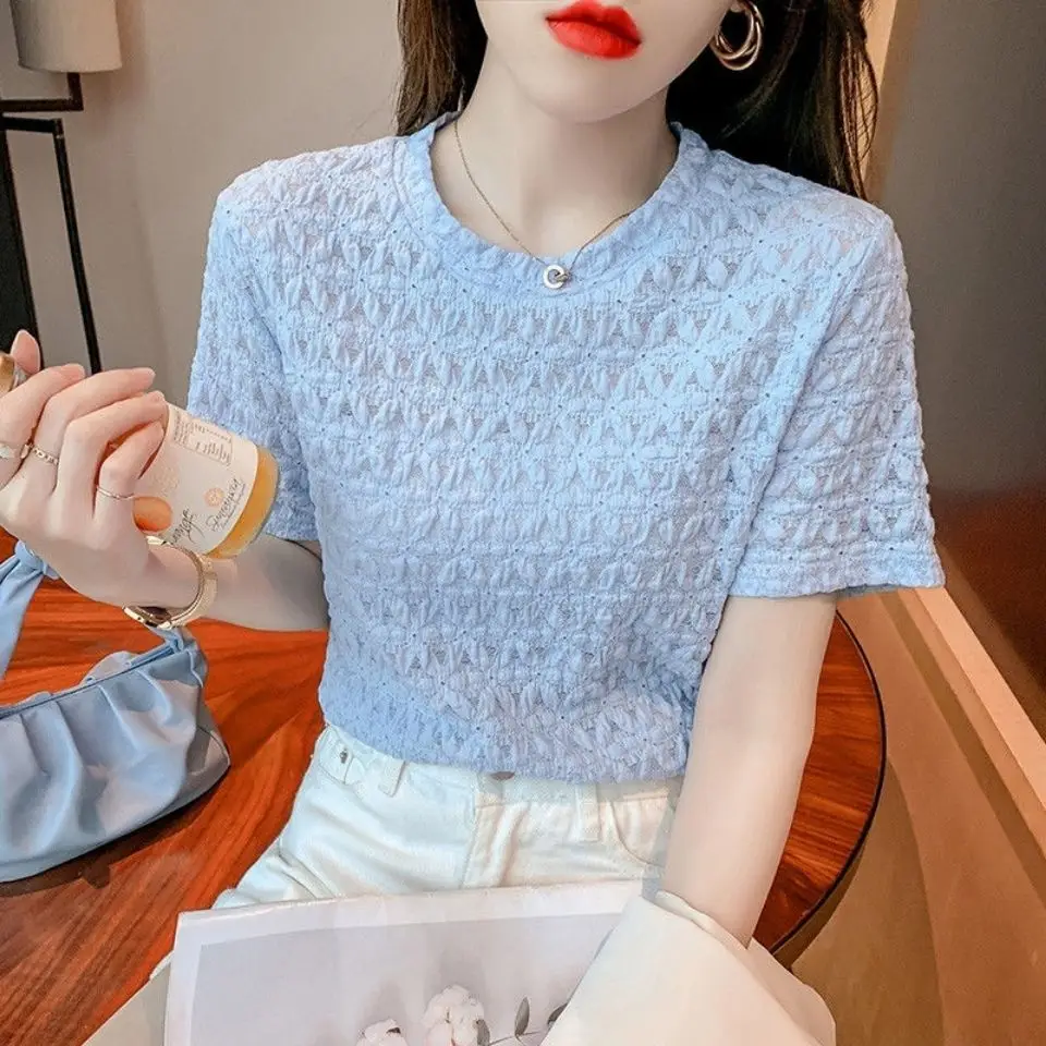 2021 New T-shirt Female Short Sleeve Summer Wear Foreign Style Korean Lace Shirt Versatile Top Shirt
2021 New T-shirt Female Short Sleeve Summer Wear Foreign Style Korean Lace Shirt Versatile Top Shirt