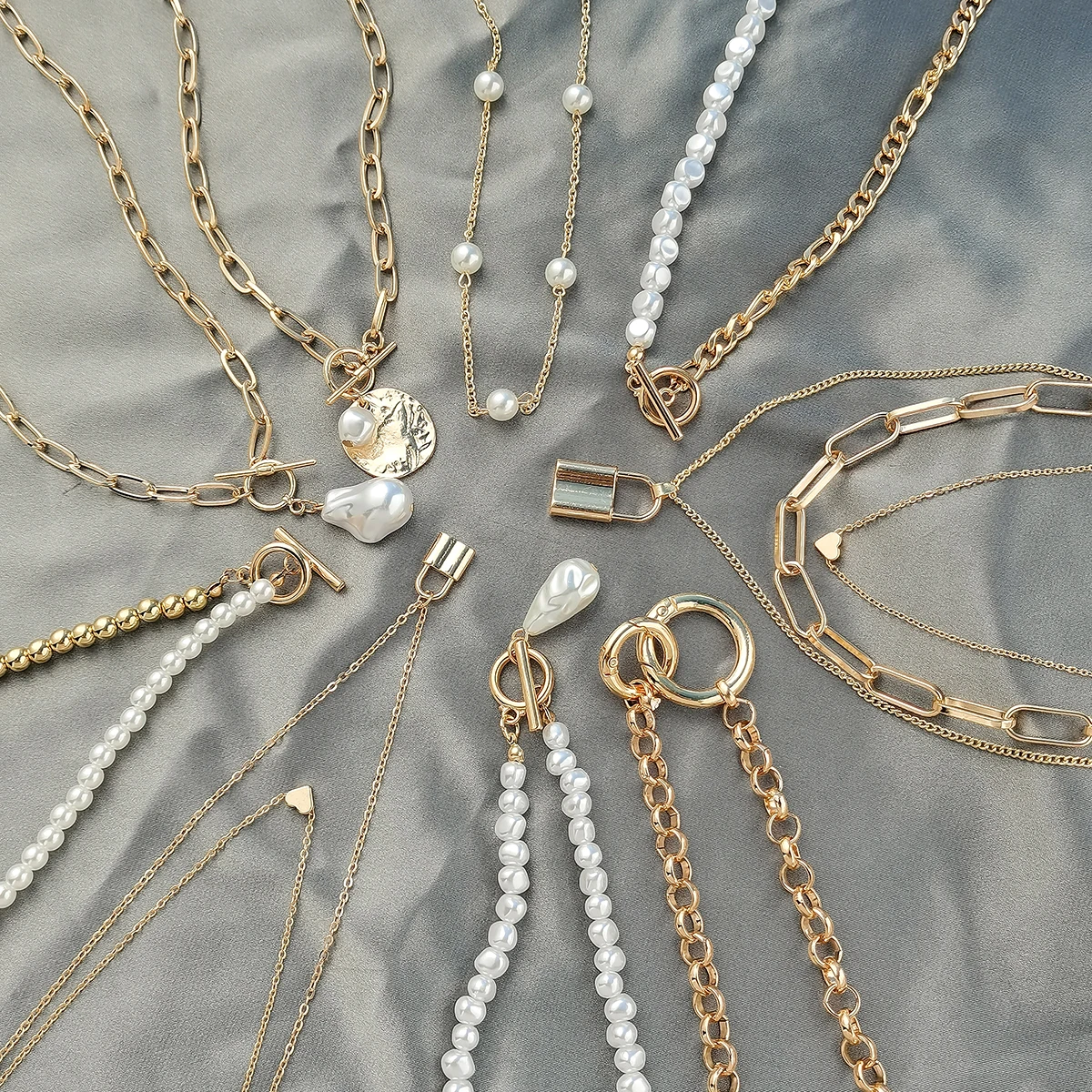 Ingemark Vintage Baroque Pearl Lock Chain Necklace for Women Statement Collar Wedding Elegant Punk Choker Trend Couple Jewelry | Украшения