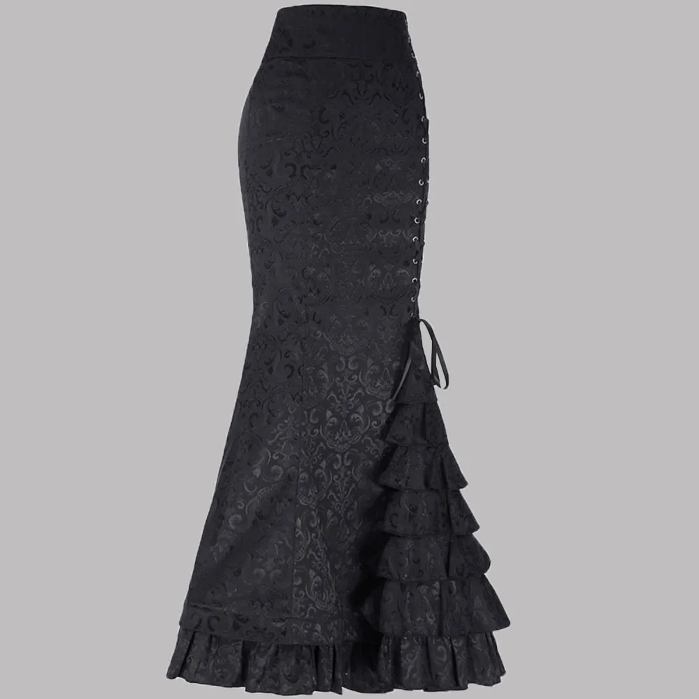 2021 Women's New Autumn Half-length Skirt Dark Gothic Punk Style Asymmetrical Layered Design Slim Waist Victorian Long Skirts
2021 Women's New Autumn Half-length Skirt Dark Gothic Punk Style Asymmetrical Layered Design Slim Waist Victorian Long Skirts