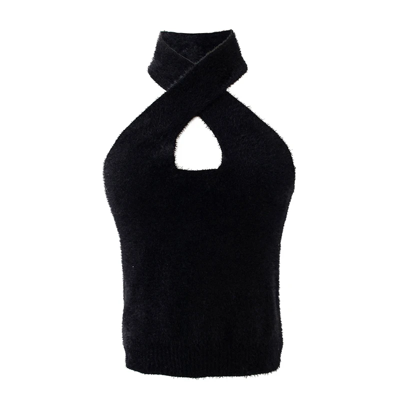 Elegant Women Sexy Solid Cross Halter Sweaters 2021 Fashion Ladies Black Knitted Tops Sweet Female Chic Hollow Out Pullovers
Elegant Women Sexy Solid Cross Halter Sweaters 2021 Fashion Ladies Black Knitted Tops Sweet Female Chic Hollow Out Pullovers