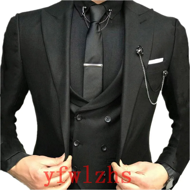 Handsome One Button Groomsmen Peak Lapel Groom Tuxedos Men Suits Wedding/Prom Best Blazer ( Jacket+Pants+Vest+Tie) B383
Handsome One Button Groomsmen Peak Lapel Groom Tuxedos Men Suits Wedding/Prom Best Blazer ( Jacket+Pants+Vest+Tie) B383