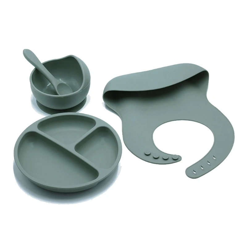 R9UE 4pcs BPA Free Baby Silicone Tableware Waterproof Bib Solid Color Dinner Plate Sucker Bowl Spoon For Children
R9UE 4pcs BPA Free Baby Silicone Tableware Waterproof Bib Solid Color Dinner Plate Sucker Bowl Spoon For Children