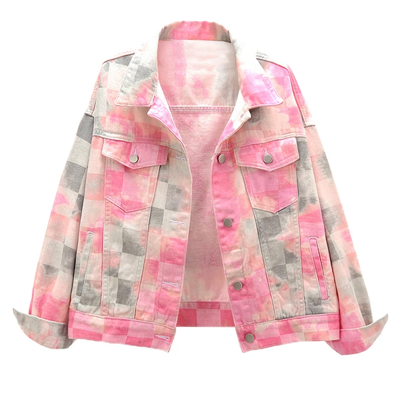 Tie dye Watercolor printing denim jacket women College style Colorful jeans jackets female casual Outerwear student coat
Tie dye Watercolor printing denim jacket women College style Colorful jeans jackets female casual Outerwear student coat