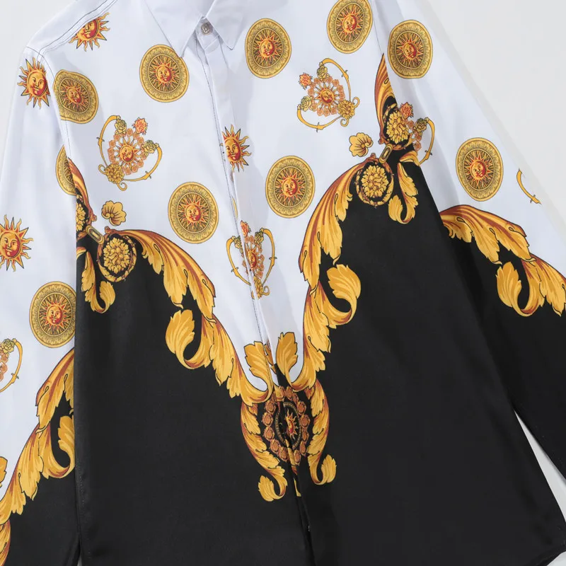 2021 Men's Clothing Fancy Long Sleeve Women Brand Luxury Royal Palace Baroque Crown Print Hawaiian Slim Fit Casual Camisas Shirt 
2021 Men's Clothing Fancy Long Sleeve Women Brand Luxury Royal Palace Baroque Crown Print Hawaiian Slim Fit Casual Camisas Shirt