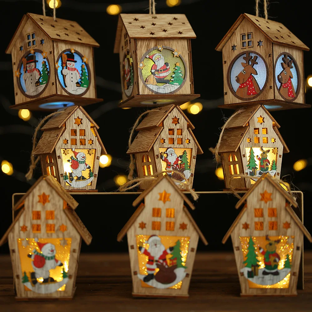 Christmas LED Light Wooden House Merry Christmas Decorations for Home Luminous Cabin Xmas Tree Ornaments DIY Kids Gift New Year
Christmas LED Light Wooden House Merry Christmas Decorations for Home Luminous Cabin Xmas Tree Ornaments DIY Kids Gift New Year