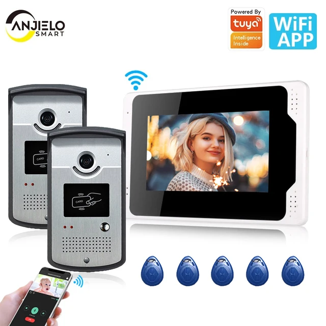 

Tuya Smart 1080P HD 7" WiFi LCD Monitor With IP65 Outdoor Camera Motion Detection Home Security Video Door Phone Intercom System