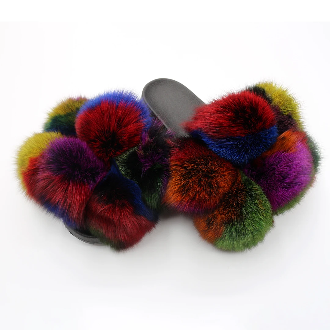 Summer Fur Slippers Real Fox Fur Pom Pom Flip Fops Fur Ball Slides Fashion Women Fur Slipper
Summer Fur Slippers Real Fox Fur Pom Pom Flip Fops Fur Ball Slides Fashion Women Fur Slipper