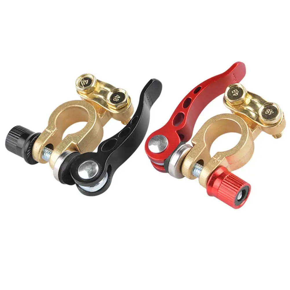 

Quick Disconnect Shut-off Connectors 6V/12V Copper Battery Terminal Connector 1 Pair Main Wire Cable Post Clamps With Stable E