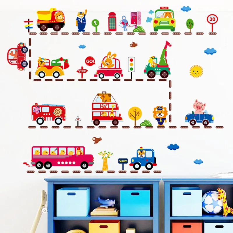 Cute Car Traffic Road Wall Stickers Home Decor Nursery Living Children's Room Bedroom Animal Self-adhesive Vinyl Decal Wallpaper
Cute Car Traffic Road Wall Stickers Home Decor Nursery Living Children's Room Bedroom Animal Self-adhesive Vinyl Decal Wallpaper