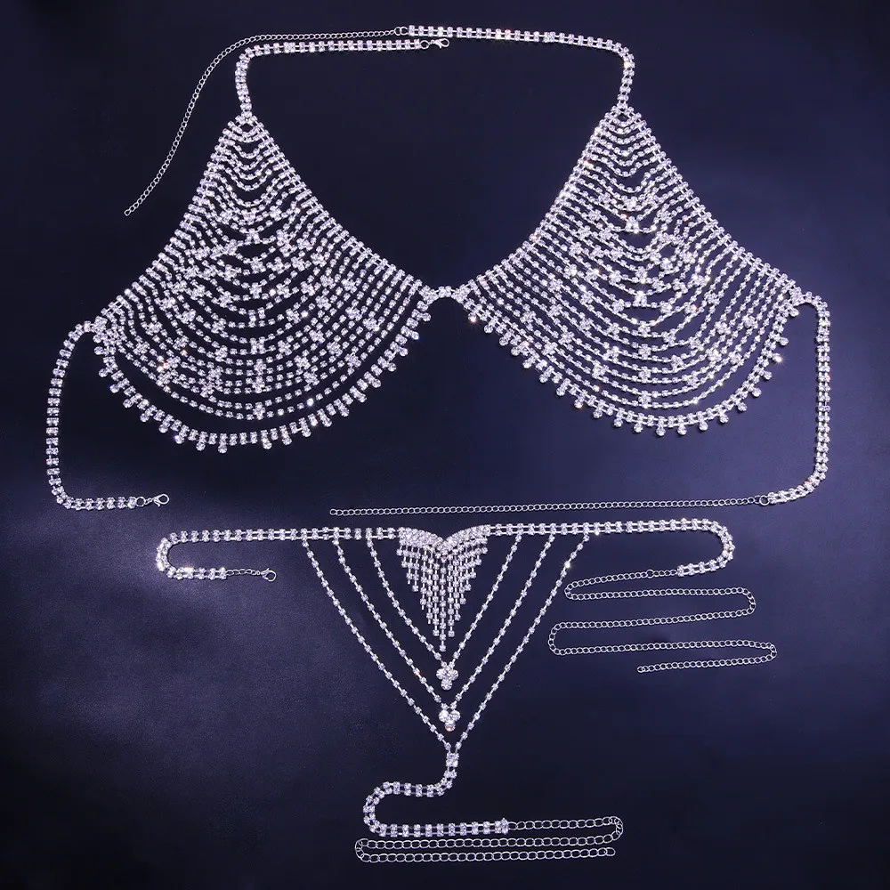 INS Rhinestone Sexy Bikini Suit Body Chain Harness Breast Bra for Women Luxury Crystal Bralette and Thong Underwear Body Jewelry
INS Rhinestone Sexy Bikini Suit Body Chain Harness Breast Bra for Women Luxury Crystal Bralette and Thong Underwear Body Jewelry