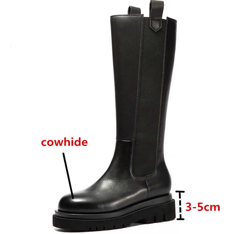 Prova Perfetto Fashion Women Knee High Boots Round Toe Slip-on Platform Ldaies Shoes Genuine Leather Thick Bottom Botas Mujer
Prova Perfetto Fashion Women Knee High Boots Round Toe Slip-on Platform Ldaies Shoes Genuine Leather Thick Bottom Botas Mujer