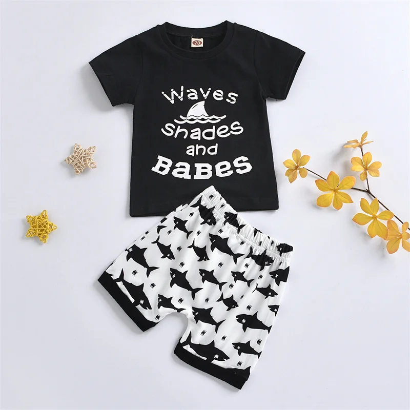 Infants Toddlers Baby Boys 2Pcs Outfit Sets Letter Print Short Sleeve T-shirt & Shark Cartoon Shorts Set For 1-4 Years Old Boys
Infants Toddlers Baby Boys 2Pcs Outfit Sets Letter Print Short Sleeve T-shirt & Shark Cartoon Shorts Set For 1-4 Years Old Boys