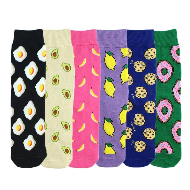 Funny Banana Avocado Egg Cookie Donuts Mid Stockings Harajuku Unisex Cute Food Pattern Socks Soft Breathable Cotton Footwear
Funny Banana Avocado Egg Cookie Donuts Mid Stockings Harajuku Unisex Cute Food Pattern Socks Soft Breathable Cotton Footwear