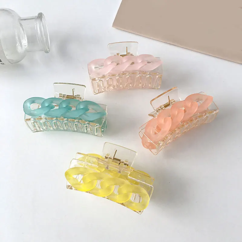 Matte Chains Decorative Hairpin Shark Clip Frosted Chain Hair Claws Candy Color All-match Hair Clip Geometric Barrettes
Matte Chains Decorative Hairpin Shark Clip Frosted Chain Hair Claws Candy Color All-match Hair Clip Geometric Barrettes