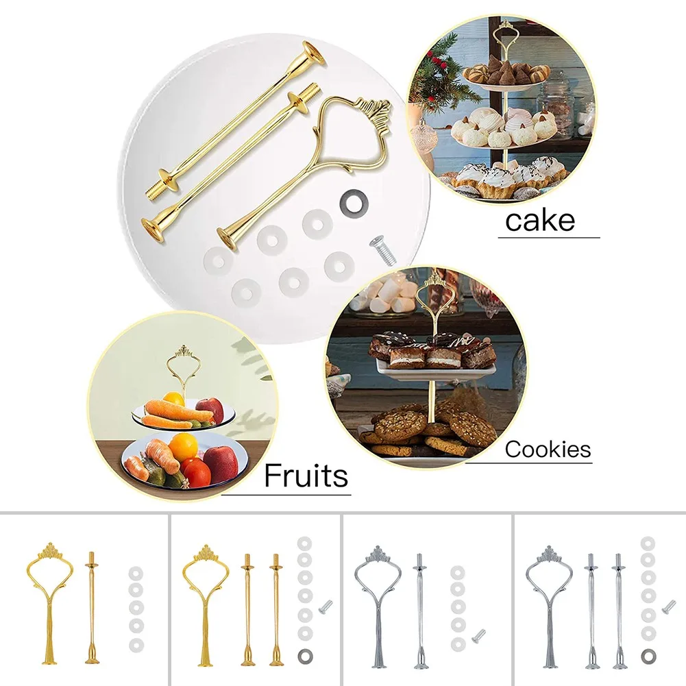 2/3 Tier Cake Plate Stand Cupcake Fittings Silver Golden Wedding Party No Plate Golden/ Silver Cake Tools Kitchen Accessories
2/3 Tier Cake Plate Stand Cupcake Fittings Silver Golden Wedding Party No Plate Golden/ Silver Cake Tools Kitchen Accessories