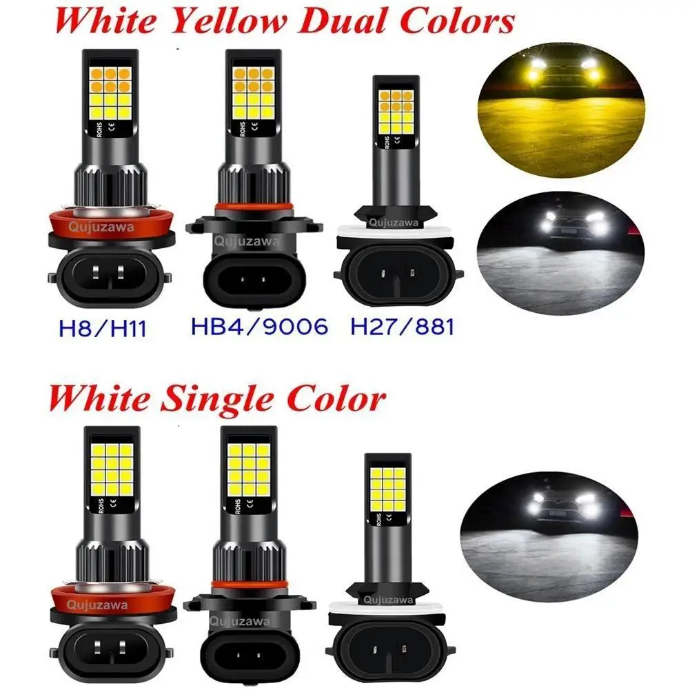 2Pcs Dual Colors H11 H8 9006 HB4 881 H27 High Quality 3030 LED Auto Fog Lamp Car Anti Fog Light Bulb Foglamps Yellow White
2Pcs Dual Colors H11 H8 9006 HB4 881 H27 High Quality 3030 LED Auto Fog Lamp Car Anti Fog Light Bulb Foglamps Yellow White