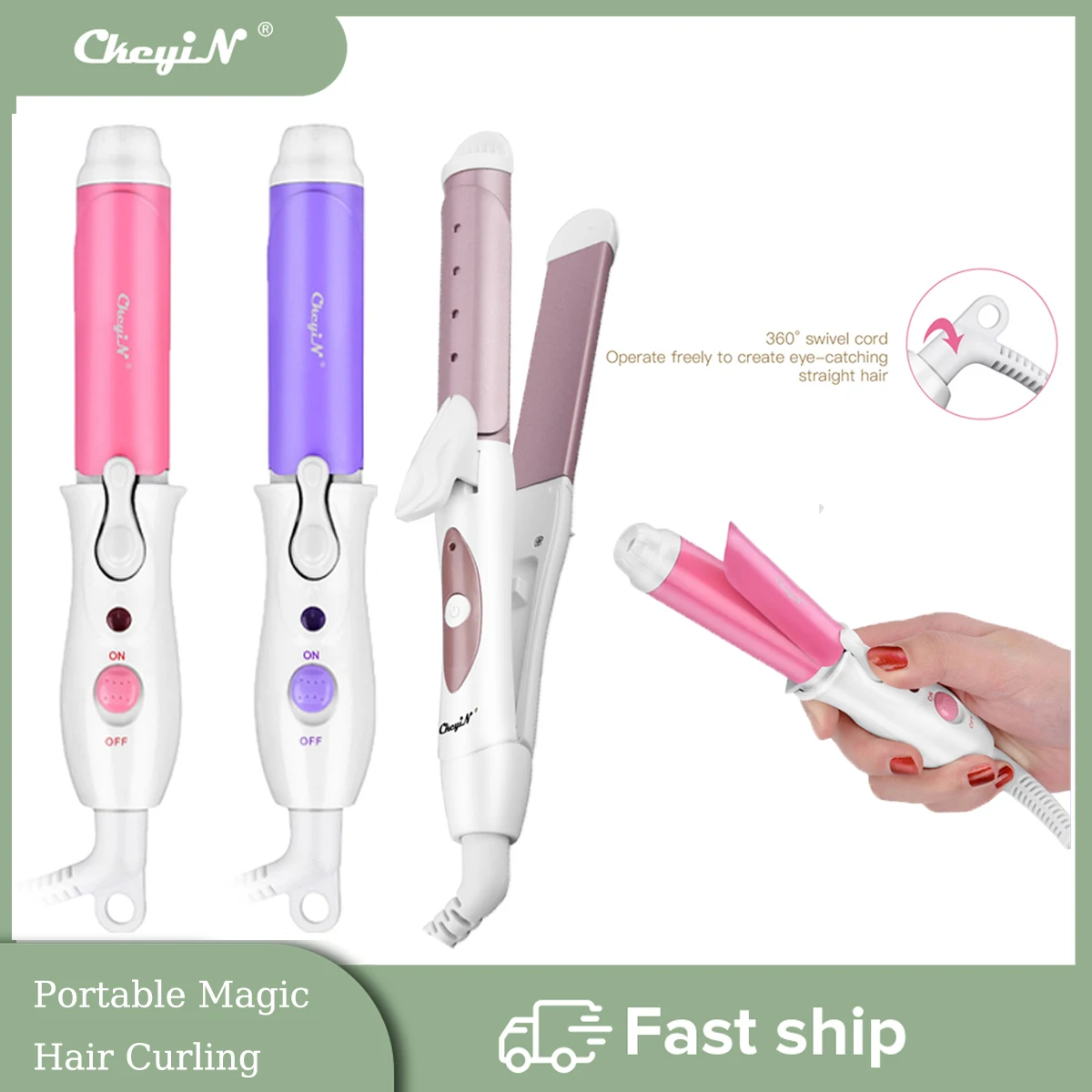 CkeyiN Mini Electric Hair Curler Portable Magic Hair Curling Wavy TourmalineThermostatic Ceramic Rollers Curls Hair Styling Tool
CkeyiN Mini Electric Hair Curler Portable Magic Hair Curling Wavy TourmalineThermostatic Ceramic Rollers Curls Hair Styling Tool