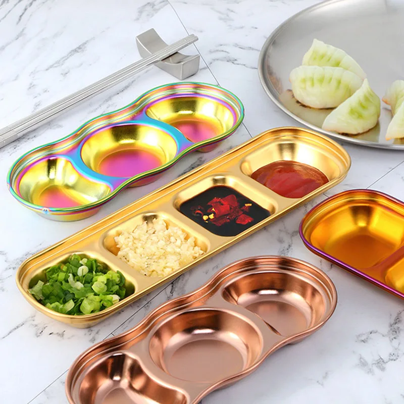3/4 Grid Stainless Steel Seasoning Dish Korean Style Seasoning Dish Hot Pot Sauce Soy Sauce Vinegar Household Small Dish
3/4 Grid Stainless Steel Seasoning Dish Korean Style Seasoning Dish Hot Pot Sauce Soy Sauce Vinegar Household Small Dish