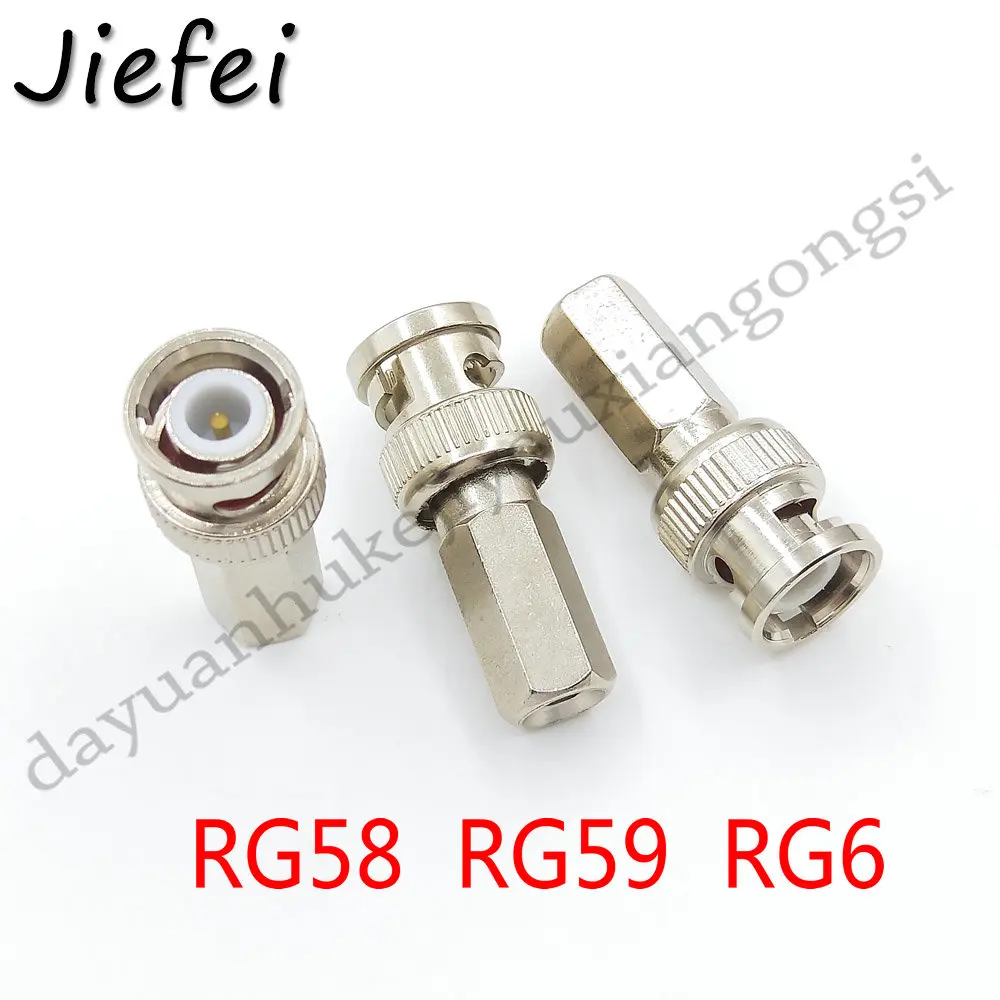 

CCTV BNC Connector Twist On BNC Male Plug Coax Coaxial Connector RG58 / RG59 / RG6 Coax Adapter for CCTV Security Camera